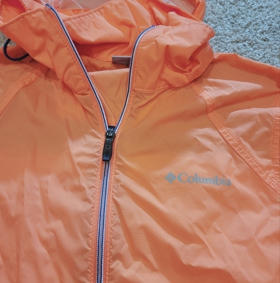 Columbia Sportswear Women's Orange Peach Wind Rain Coat Size Small - Picture 2 of 4